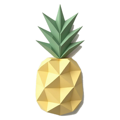 The Pina logo: a low-poly origami pineapple